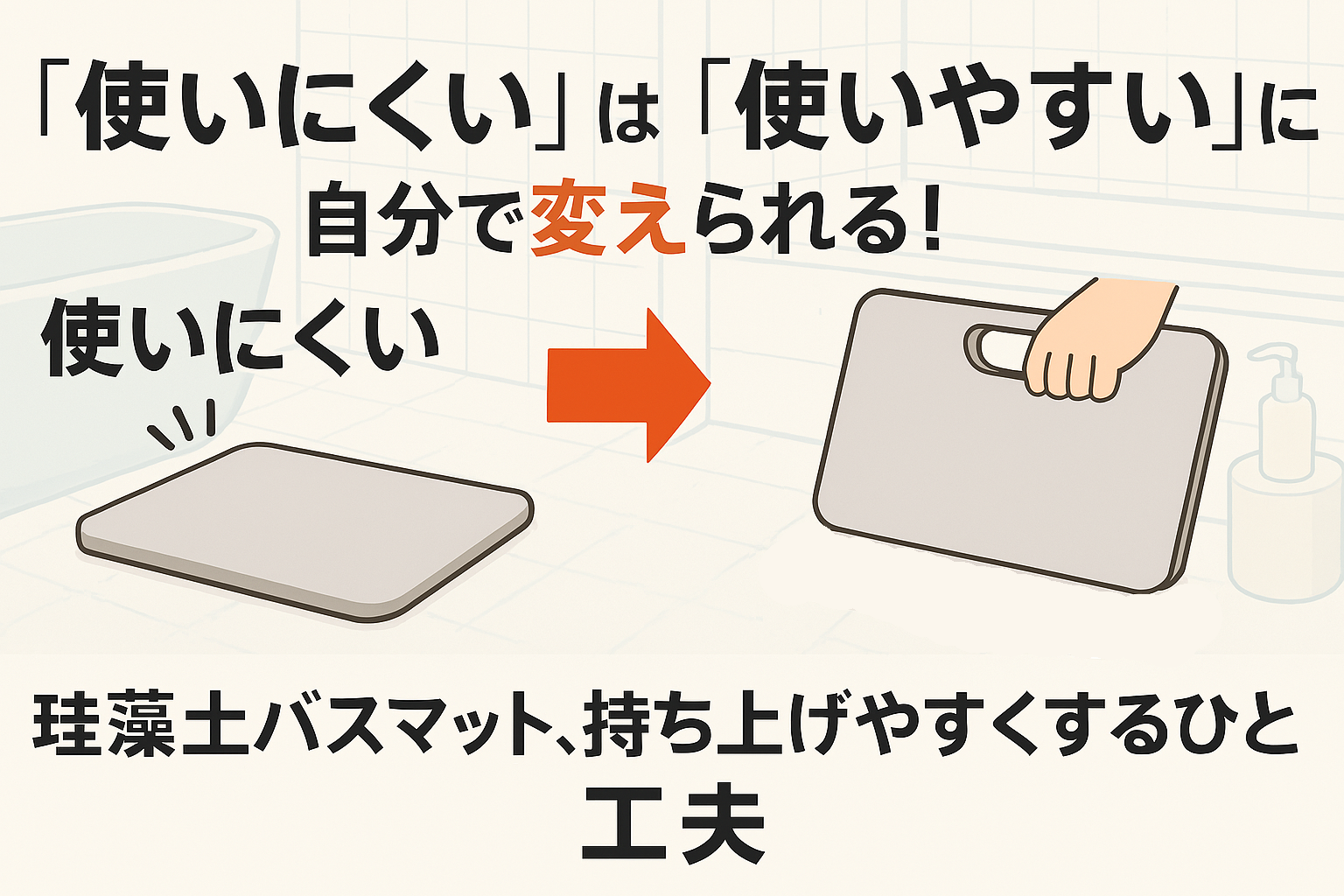 珪藻土バスマットを使いやすく改造