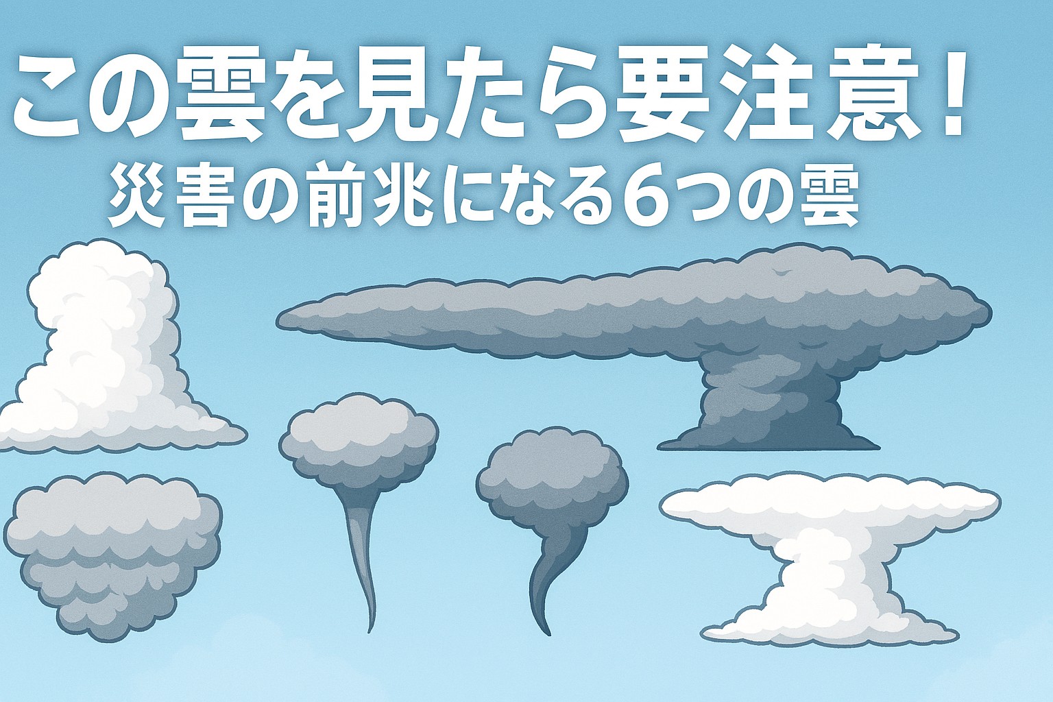 この雲を見たら要注意！災害の前兆になる6つの雲