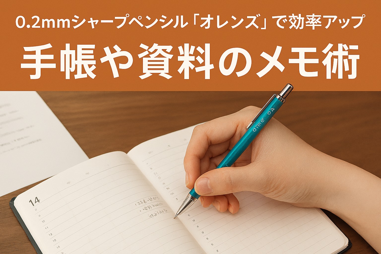 0.2mmシャープペンシル「オレンズ」で効率アップ！手帳や資料のメモ術