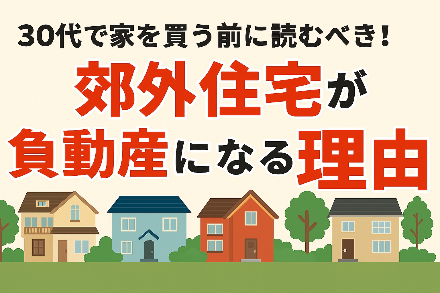 30代で家を買う前に読むべき！郊外住宅が負動産になる理由