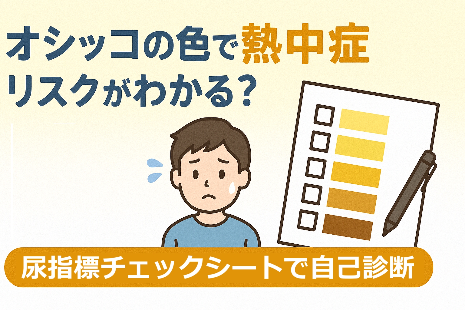 オシッコの色で熱中症リスクがわかる？｜尿指標チェックシートでセルフ診断！