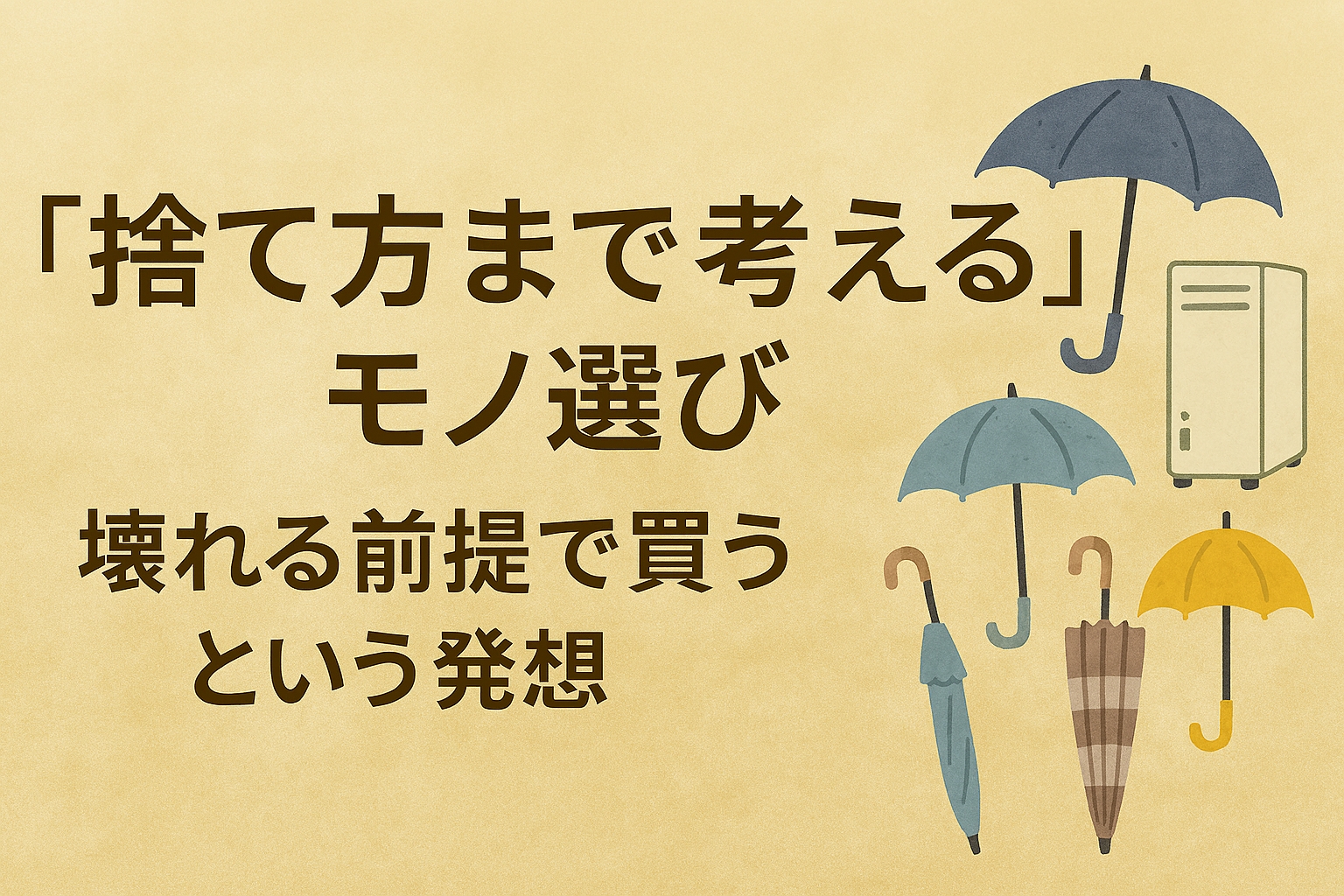 捨て方まで考えるモノ選び｜壊れる前提で買うという発想