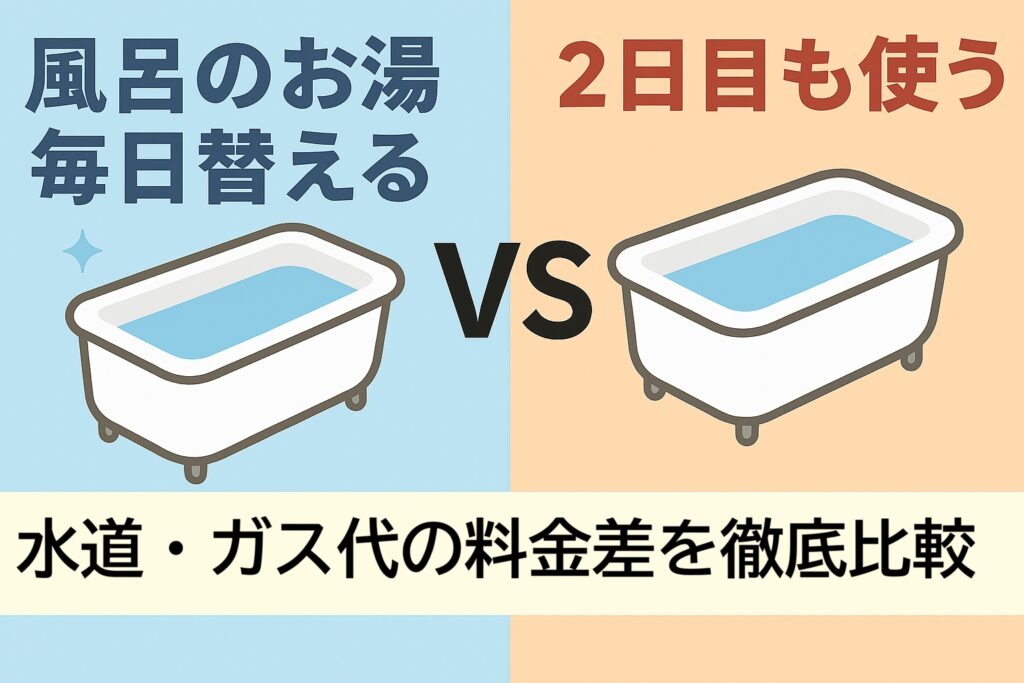 風呂のお湯を毎日替える vs 2日目も使う｜水道・ガス代の料金差を徹底比較