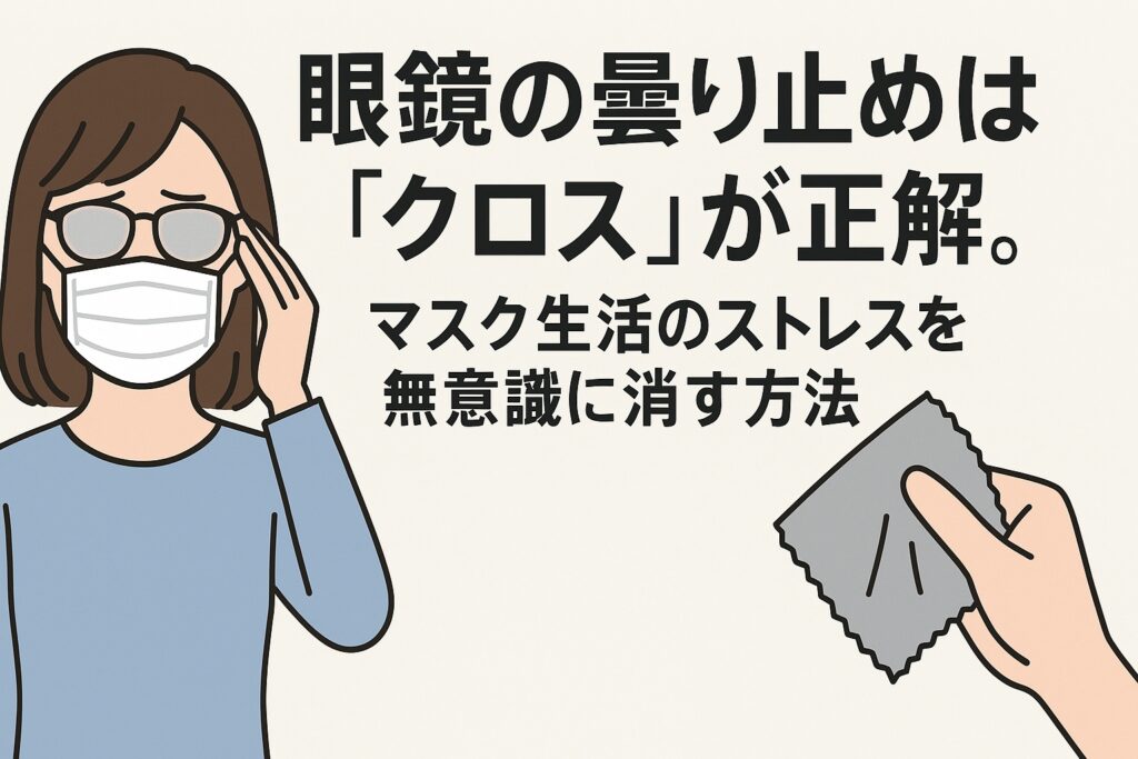 眼鏡の曇り止めは「クロス」が正解。マスク生活のストレスを無意識に消す方法