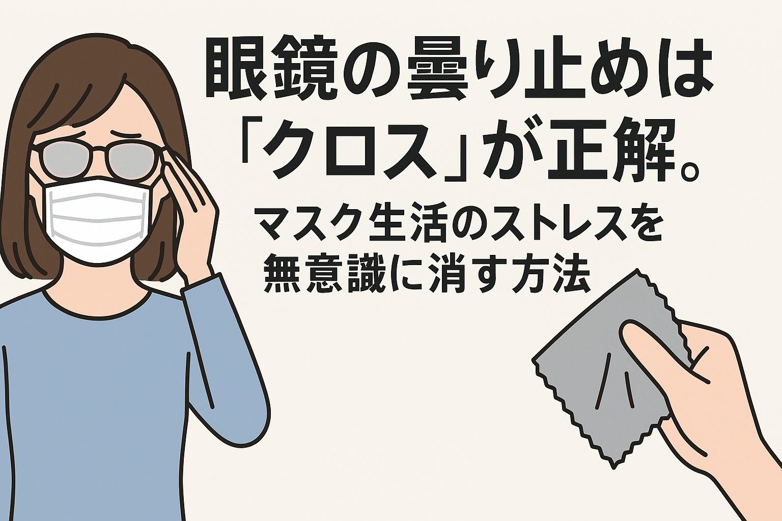 眼鏡の曇り止めは「クロス」が正解。マスク生活のストレスを無意識に消す方法