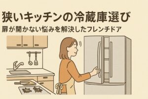 狭いキッチンの冷蔵庫選び｜扉が開かない悩みを解決したパナソニックのフレンチドア