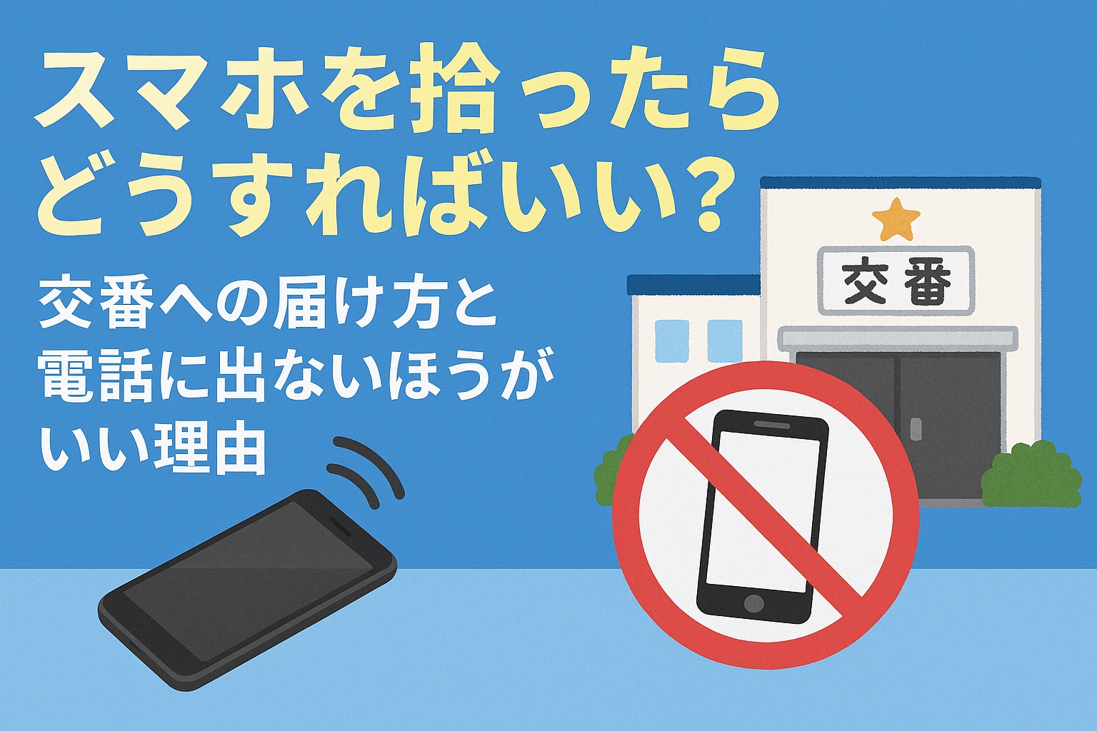 スマホを拾ったらどうすればいい？交番への届け方と電話に出ないほうがいい理由