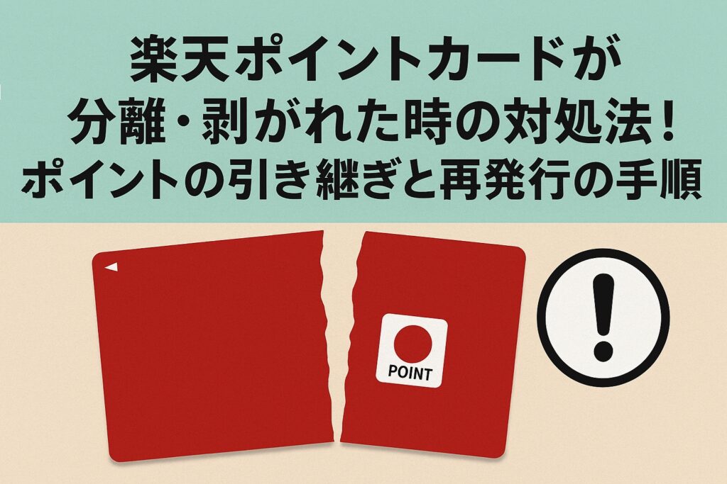 楽天ポイントカードが分離・剥がれた時の対処法！ポイントの引き継ぎと再発行の手順