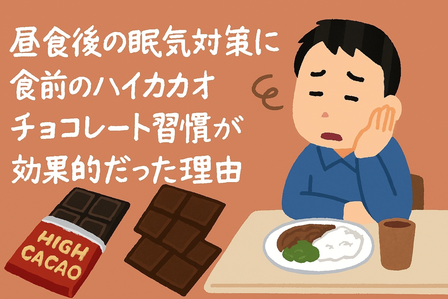 昼食後の眠気対策に！食前のハイカカオチョコレート習慣が効果的だった理由