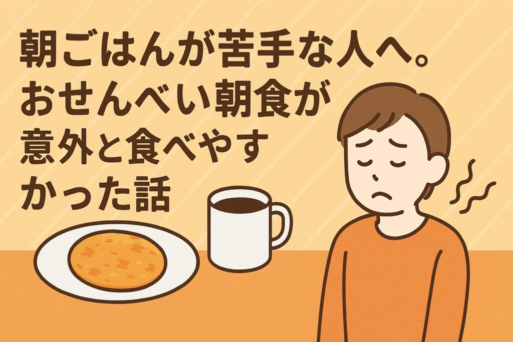 朝ごはんが苦手な人へ。おせんべい朝食が意外と食べやすかった話