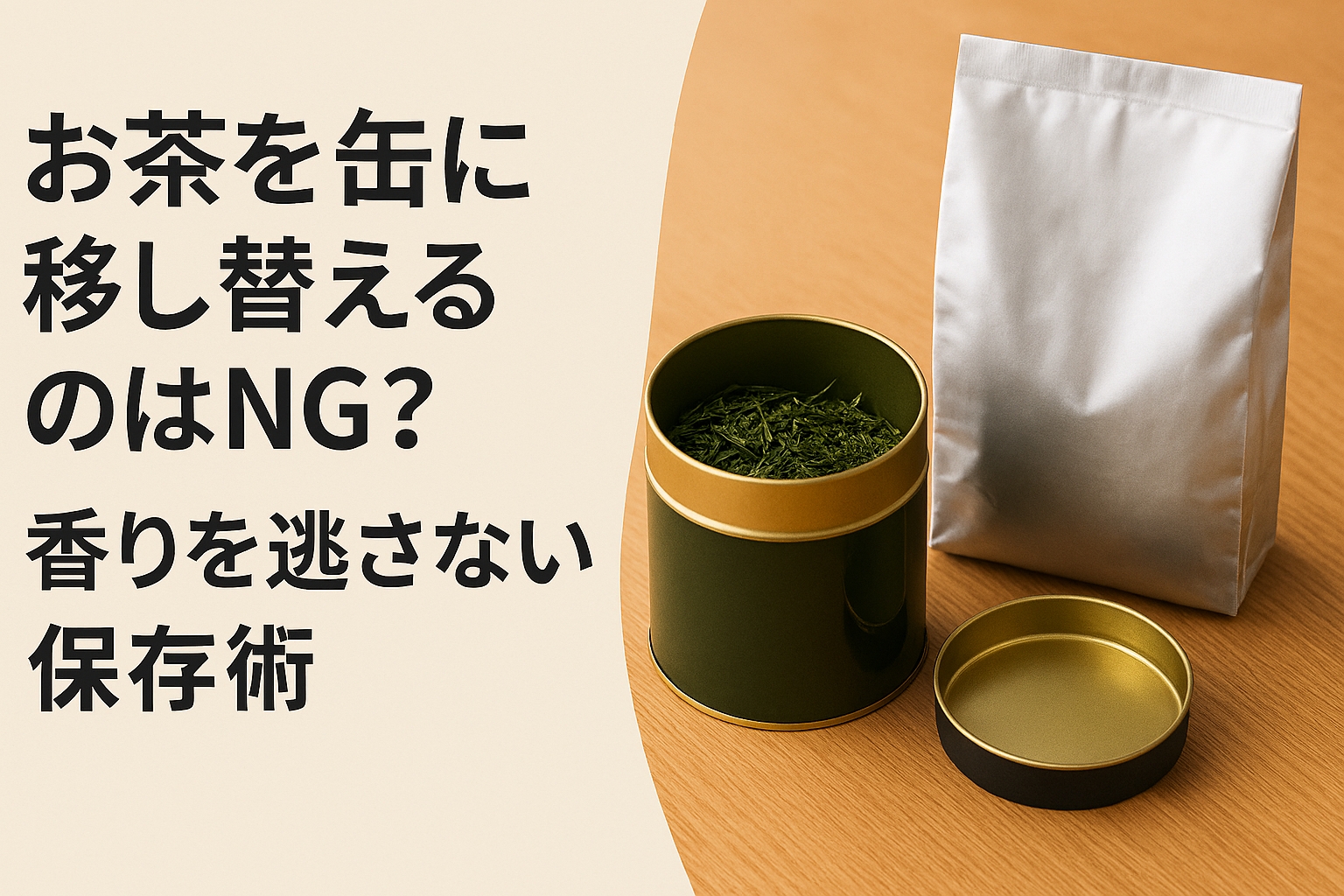 お茶を缶に移し替えるのはNG？高級茶の香りを逃さない『アルミ袋のまま』保存術