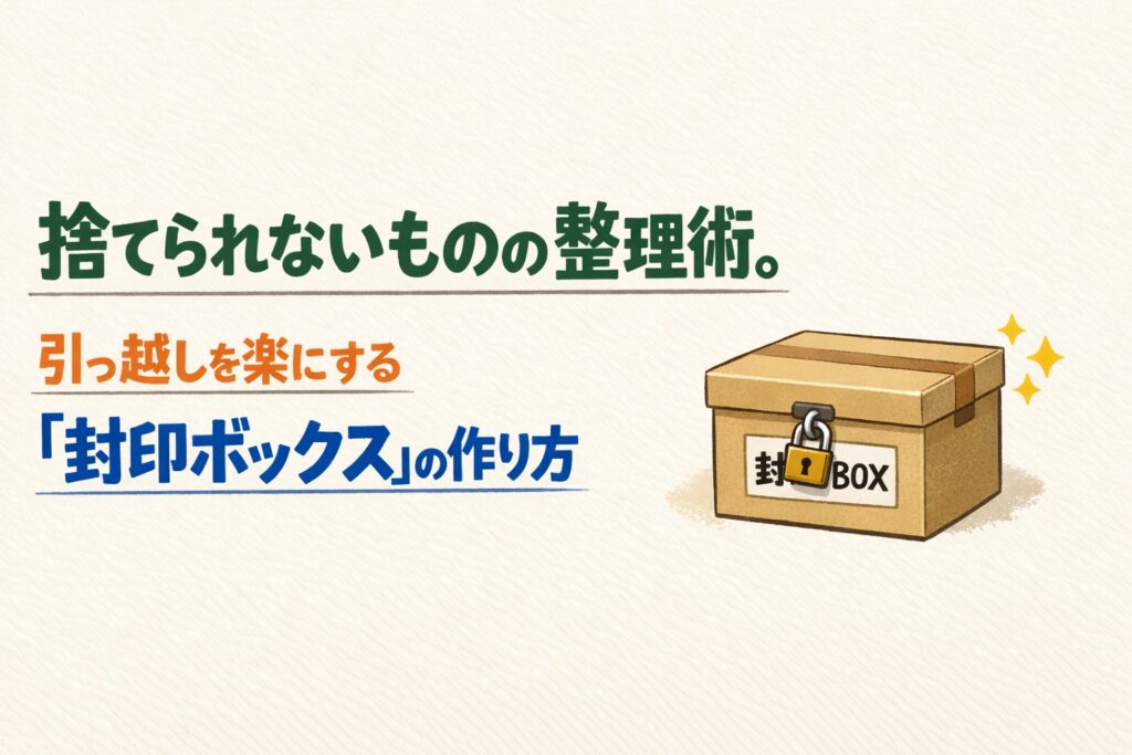 捨てられないものの整理術。引っ越しを楽にする『封印ボックス』の作り方