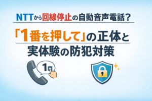 NTTから回線停止の自動音声電話？「1番を押して」の正体と実体験の防犯対策