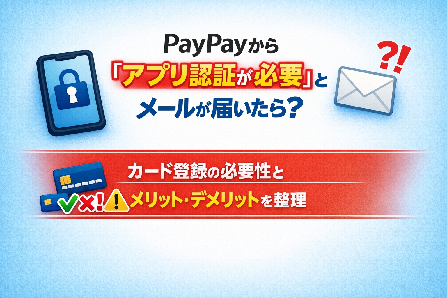 PayPayから「アプリ認証が必要」とメールが届いたら？カード登録の必要性とメリット・デメリットを整理