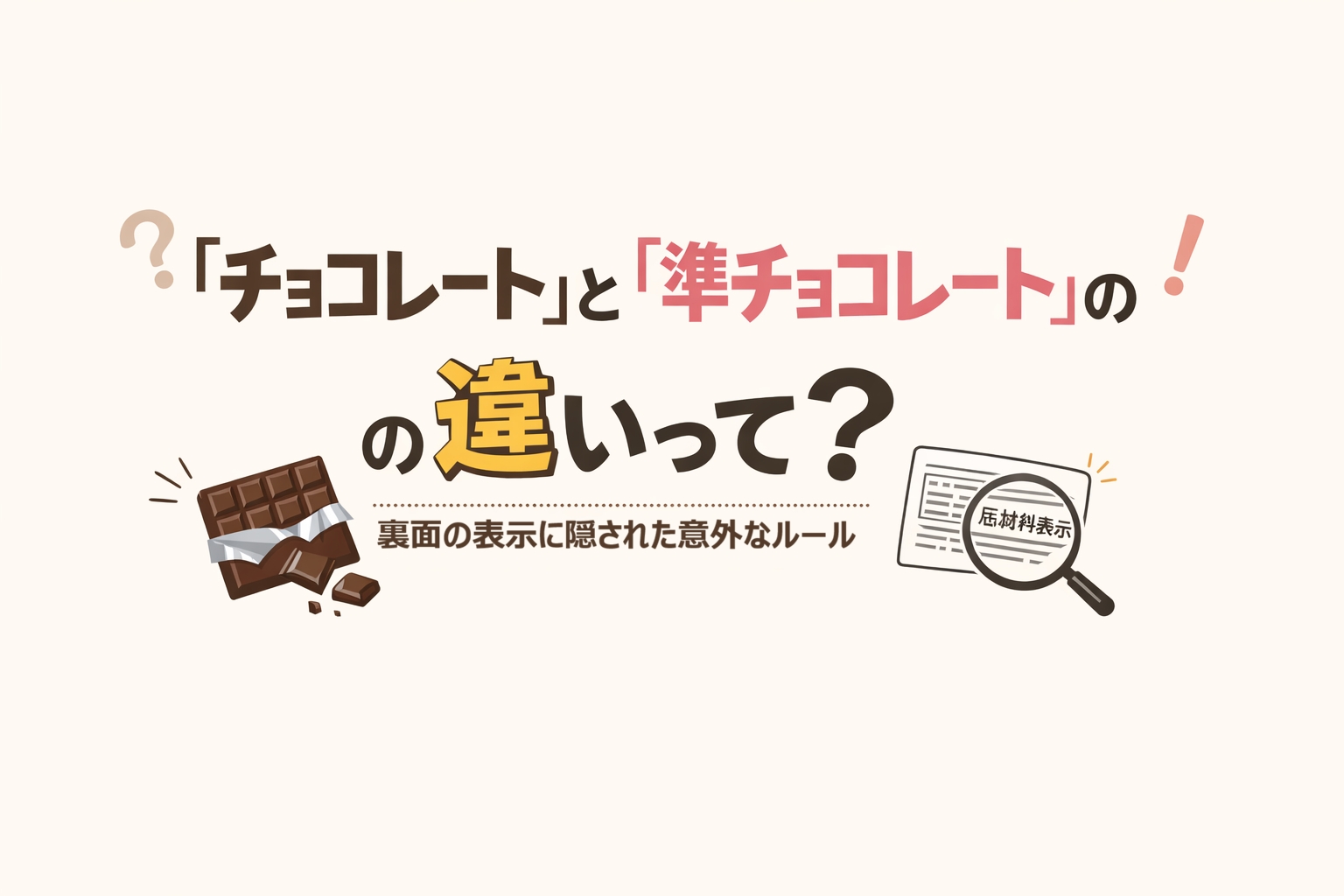 「チョコレート」と「準チョコレート」の違いって？裏面の表示に隠された意外なルール