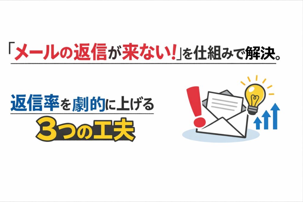 「メールの返信が来ない！」を仕組みで解決。返信率を劇的に上げる3つの工夫