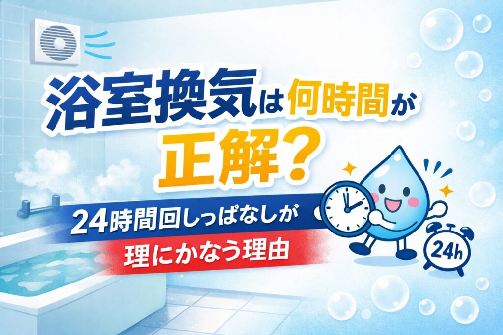 浴室換気は何時間が正解？24時間回しっぱなしが理にかなう理由