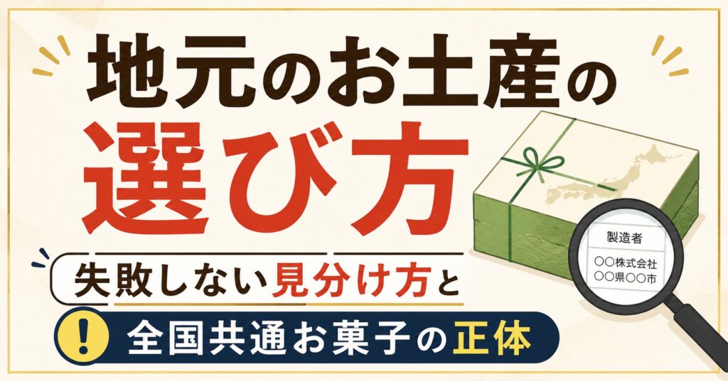 地元のお土産の選び方｜失敗しない見分け方と全国共通お菓子の正体