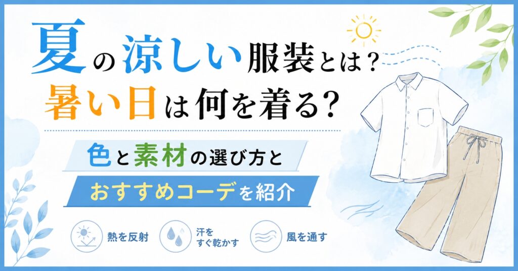 夏の涼しい服装とは？暑い日は何を着る？色と素材の選び方とおすすめコーデを紹介