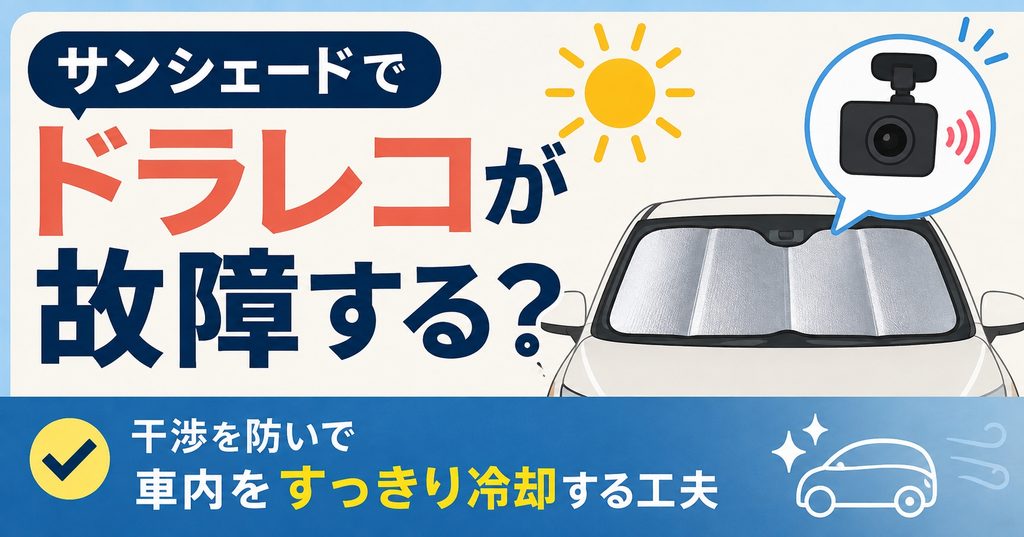 サンシェードでドラレコが故障する？干渉を防いで車内をすっきり冷却する工夫
